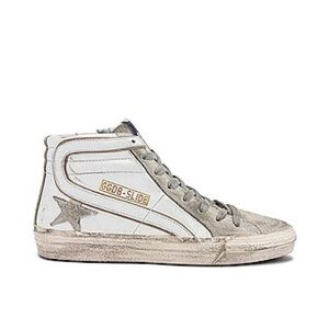 Golden Goose Slide Sneaker in White & Ice